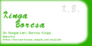 kinga borcsa business card